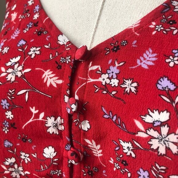 Sanctuary Farrah Floral Button Blouse Red NWOT S - Picture 5 of 10